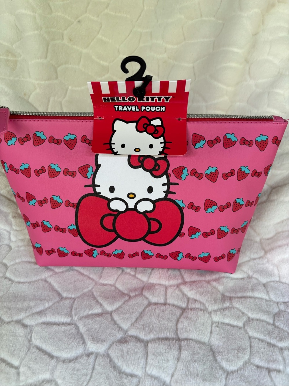 Hello Kitty Pink and Red Strawberry Cosmetic Pouch